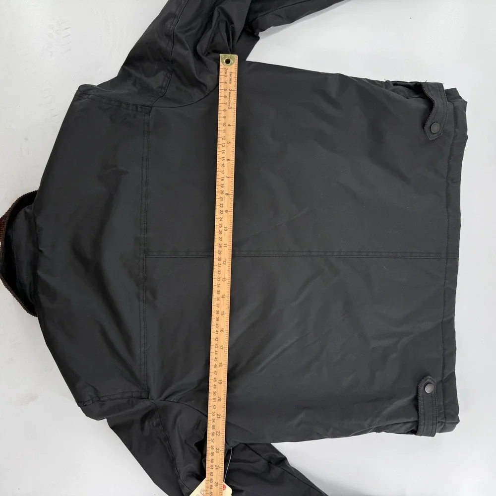 St. John's Bay Barn Jacket Mens Large Black New Quilted Corduroy Field Coat